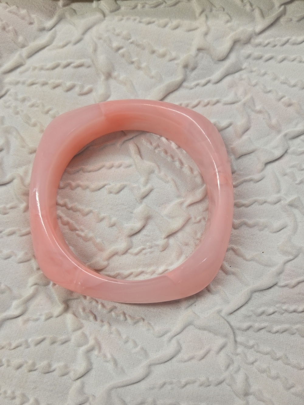 Classic Pink Acrylic Square Bangle Bracelet
